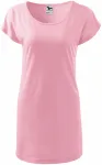 Dámské splývavé tričko/šaty, růžová