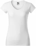 Dámské tričko s V-výstřihem zúžené, bílá