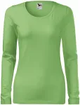 Dámské triko přiléhavé s dlouhým rukávem, hrášková zelená