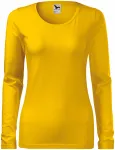 Dámské triko přiléhavé s dlouhým rukávem, žlutá