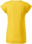 Dámské triko s vyhrnutými rukávy, žlutý melír