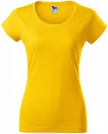 Dámské triko zúžené s kulatým výstřihem, žlutá