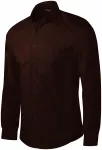 Pánská košile s dlouhým rukávem slim fit, kávová