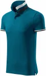 Pánská polokošile s límcem nahoru, petrol blue