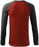 Pánské triko s dlouhým rukávem, kontrastní, marlboro červená