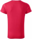 Pánské triko s vyhrnutými rukávy, červený melír
