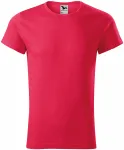 Pánské triko s vyhrnutými rukávy, červený melír
