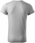 Pánské triko s vyhrnutými rukávy, stříbrný melír