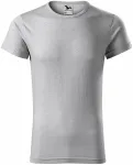 Pánské triko s vyhrnutými rukávy, stříbrný melír