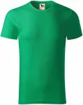 Pánské triko, strukturovaná organická bavlna, trávově zelená