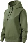 Pohodlná dámská mikina s kapucí, khaki