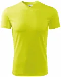 Tričko s asymetrickým průkrčníkem, neonová žlutá
