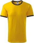 Unisex tričko kontrastní, žlutá